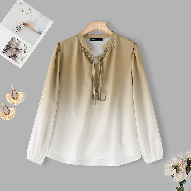 

ZANZEA Women Casual V-Neck Loose Long Sleeve Blouse 5XL хакі