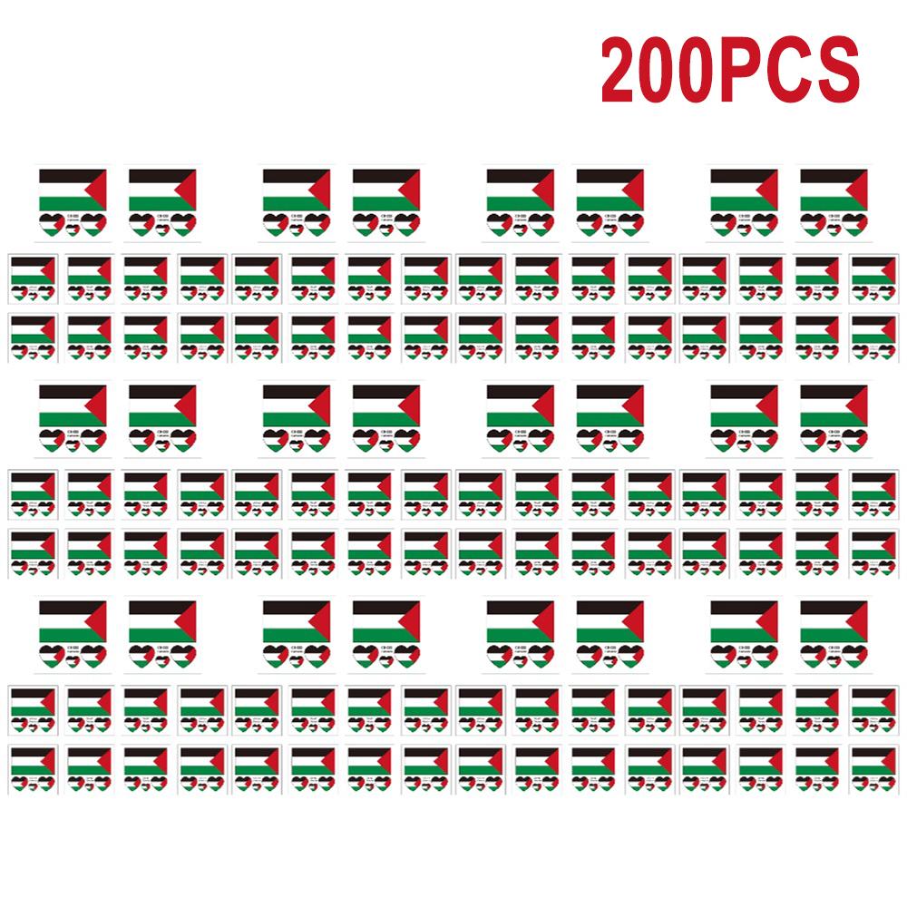 200-10pcs Water Transfer Sticker Vibrant Colors Palestine Flag Sticker Tattoo Stickers Palestine Face Arm Stickers