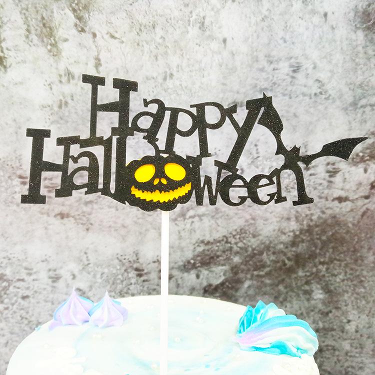Halloween Cake Toppers: Witch Castle, Bat, Moon, and Black Cat Inserts