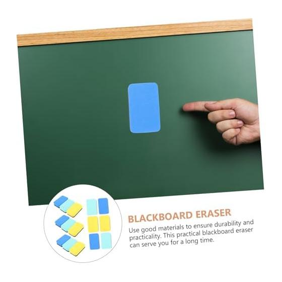 Lurrose Small Whiteboard Erasers, 15 Pieces, Assorted Colors, Felt Material, Dry Erase Erasers, Classroom Cleaning Goods