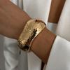 SHIXIN Hip Hop Liscio Colore Oro Larga Catena Bracciale a Molla per Donne Punk Metallo Geometrico Bracciale a Manchette Unisex Uomo Gioielli