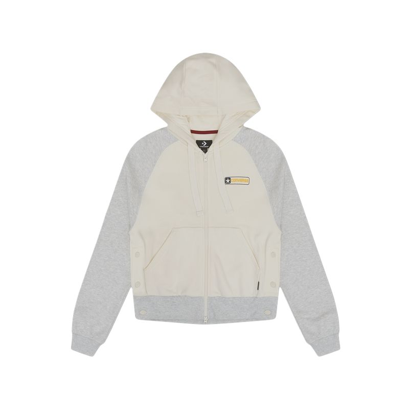 

New Converse Sweatshirt Women s Milk White/Gray 10028461-A01 M