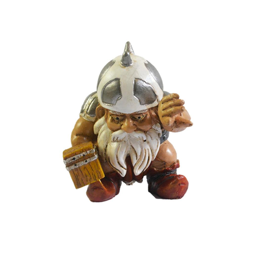 

Игривый скандинавский пират Виктор гном украшение для оживленного декора сада, сделано из прочной смолы Hammer