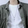 Fashionable Retro Flame Cross Pendant Necklace Neutral Hip-hop Punk Personalized Sweater Chain Daily Jewelry Gift