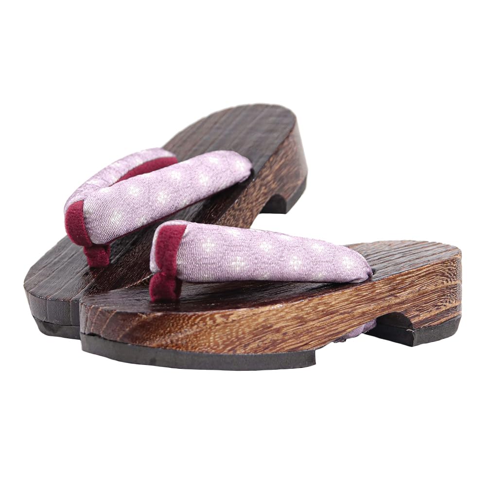 Geta Burnt Girls [KYOETSU] Clogs, Dull, Paulownia, (4 Lilac, Measurement_18_point_0_centimeters)