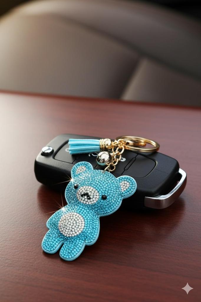 [LUMIACTY] Bear Keychain Rhinestone Glitter Bag Charm (Red)