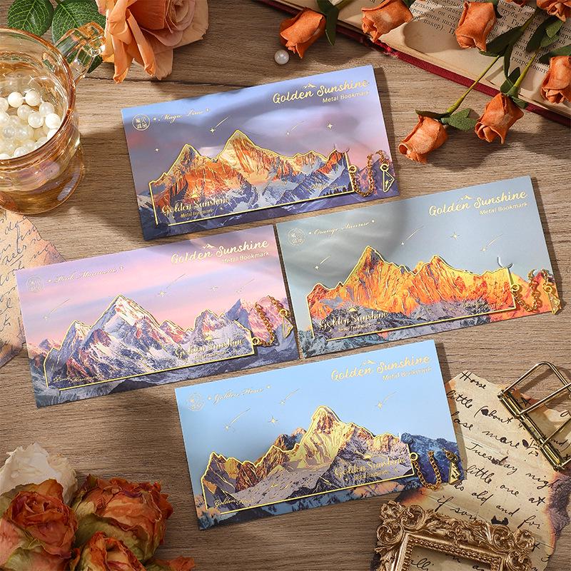 Jilü Yuyu Rizhao Golden Mountain Series - Creative Irregular Metal Bookmark for Students