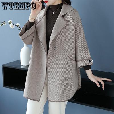 Women Solid Mid-length Coat Female Cardigan Autumn Winter Thickened Fleece Tops