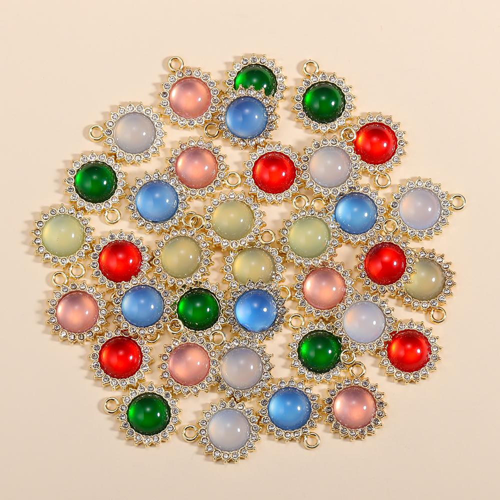 10Pcs Fashion Colorful Crystal Butterfly Pendant Shiny Zircon Charms For Korean Women Necklace Choker Jewelry Accessories Wholes