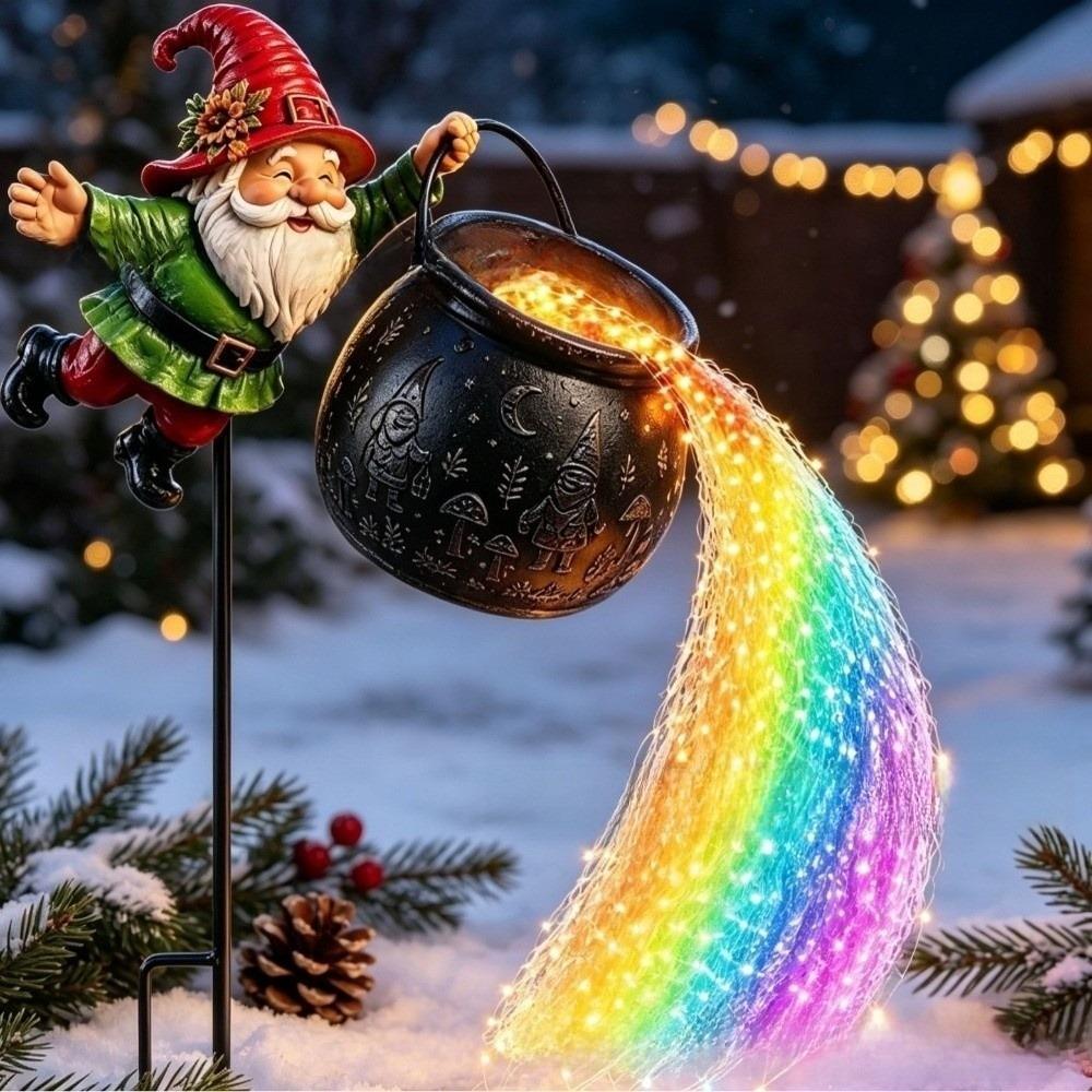 Flowing String Christmas Cauldron Garden Light Ground Insert Santa Claus Light Yard Patio