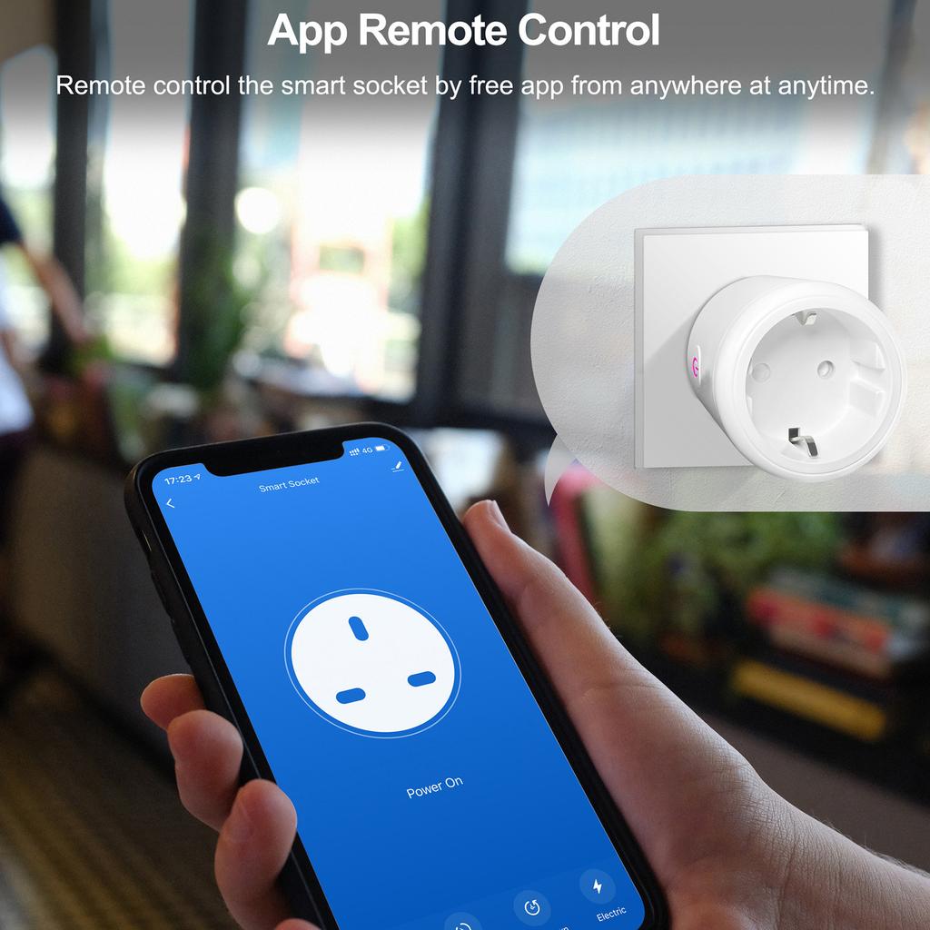 KT-PM09 APP/Voice Control Smart WiFi Plug 20A 4200W Wireless Home Outlet Socket with Power Monitor Function