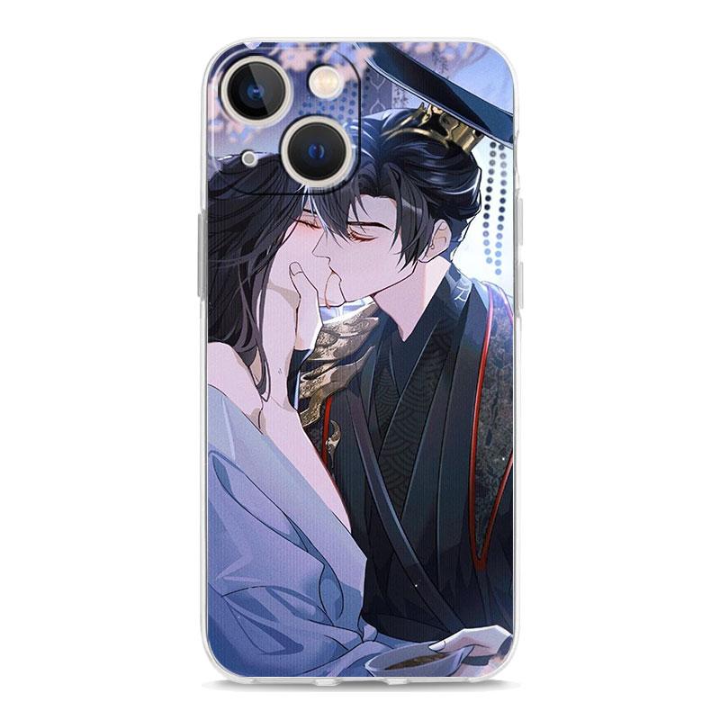 Handyhülle für iPhone 15 14 13 12 Mini 11 Pro Max XS X XR 7 8 Plus Transparente TPU-Hülle Comic Man Erha und sein weißer Katzenmeister