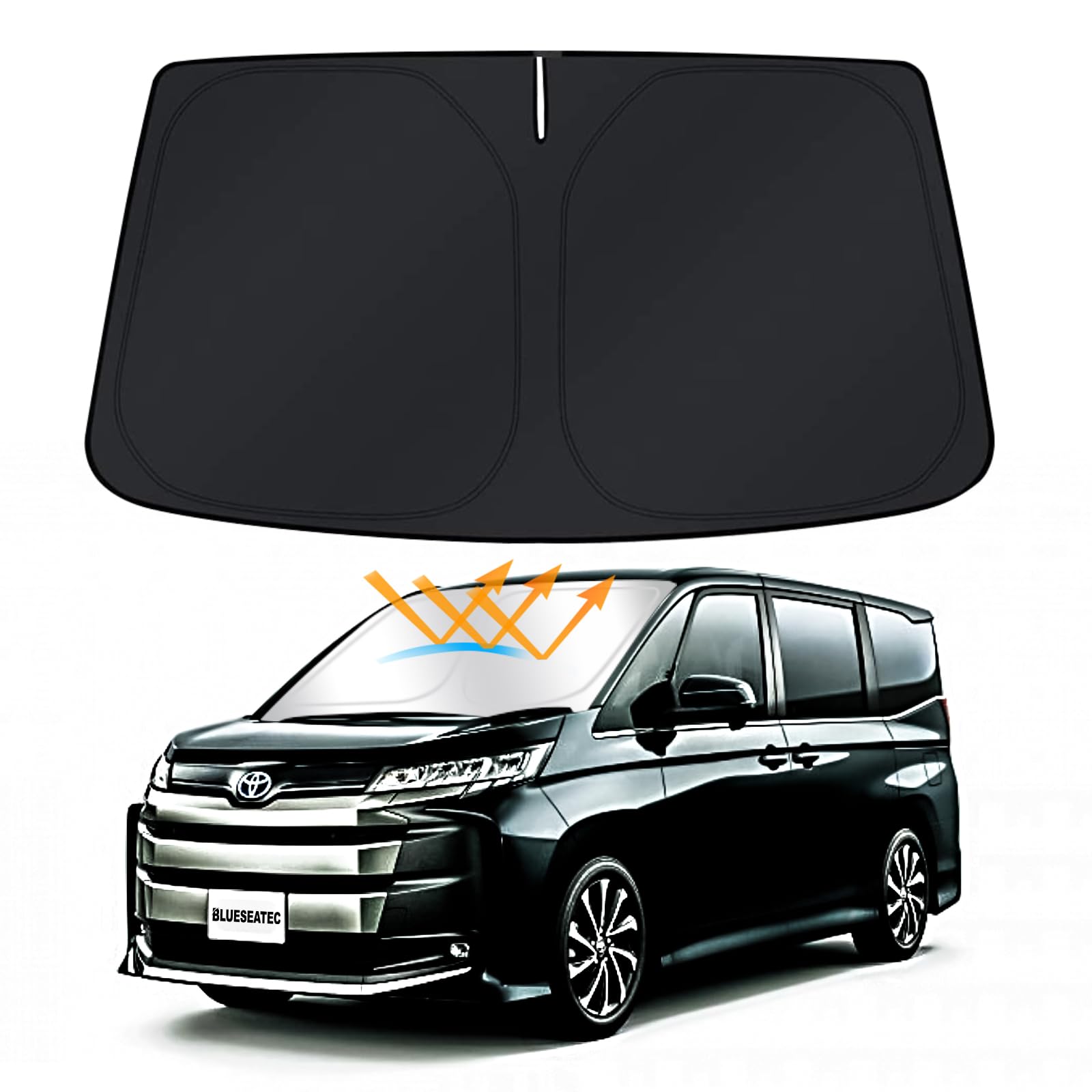 

модель BLUESEATE C Toyota Voxy Noah 90 серия солнцезащитный экран на лобовое стекло VOXY NOAH 4 поколение затенение передний солнцезащитный экран складной двойной отвод тепла чёрный