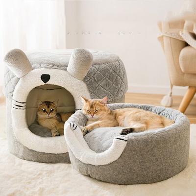 Nette Katze Bett Haustier Hund Haus Winter Katze Villa Schlaf Zwinger Abnehmbare Warme Nest Geschlossene Zelte Höhle Sofa Haustier Liefert zubehör
