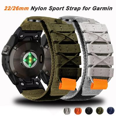 Quick Fit 22mm 26mm Nylon Strap For Garmin Fenix 7 7X 6X Pro/Epix Pro Gen 2 51mm 47mm/Fenix6 5Plus 5XPlus Braided Watchband
