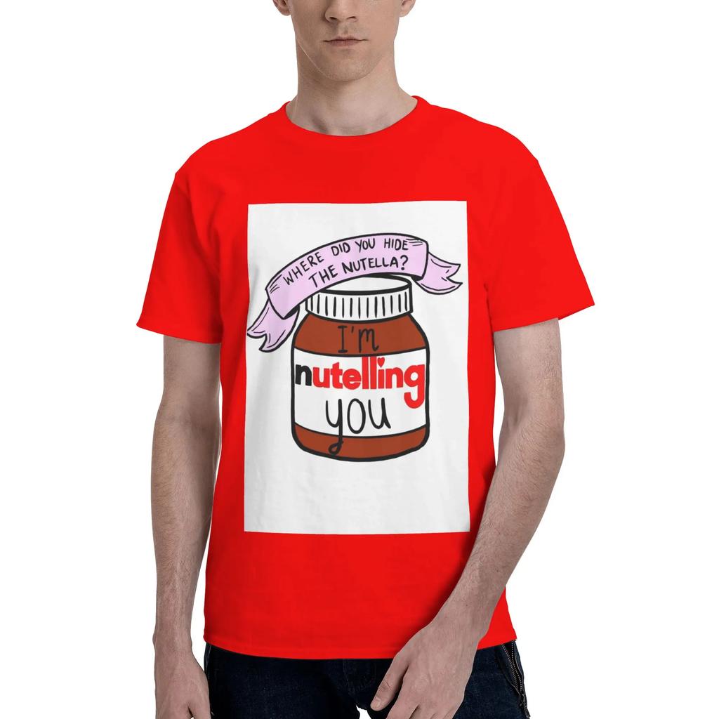 Nutella 100 Cotton TShirt Mens Oversized T Shirts Men Round Neck Short Sleeve S6XL