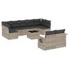 VidaXL Salon de Jardin avec Coussins 10 pcs, Canapés de Terrasse, Ensemble de Meubles de Patio, Mobilier d'Extérieur, Gris 3220631