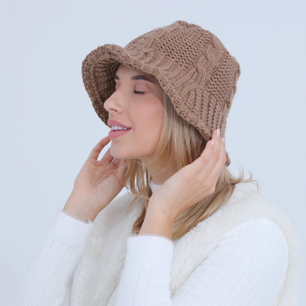 Женская осенне-зимняя шерстяная шляпа-горшок — фото 8