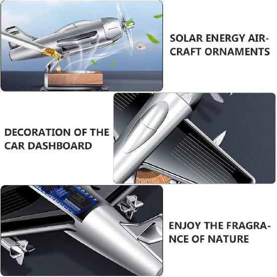 Solar Cessna Aircraft With Fragrance Car Air Fresheners Ornaments Solar Energy Rotate Aromatherapy Decor for Car Office