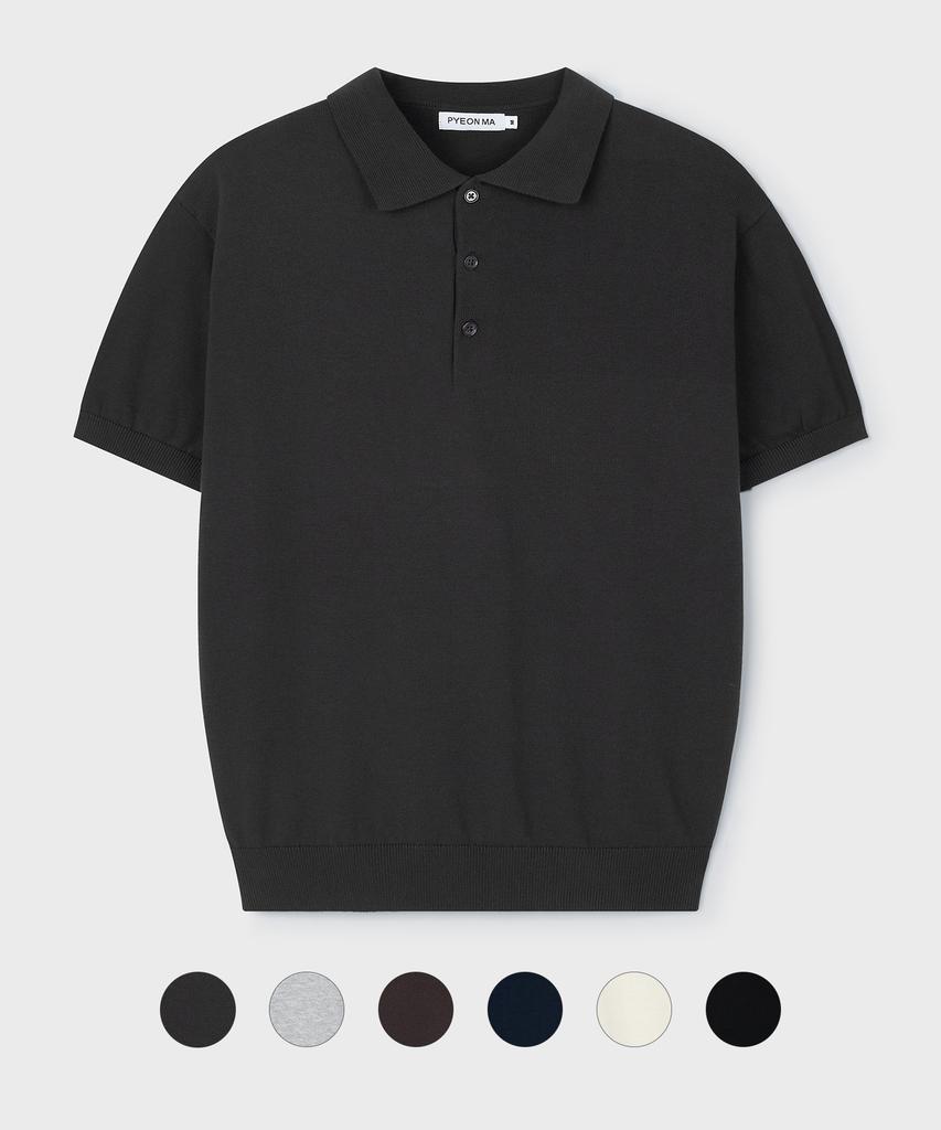 PYEON MA Cotton Short Sleeve Polo Knit - 6Color