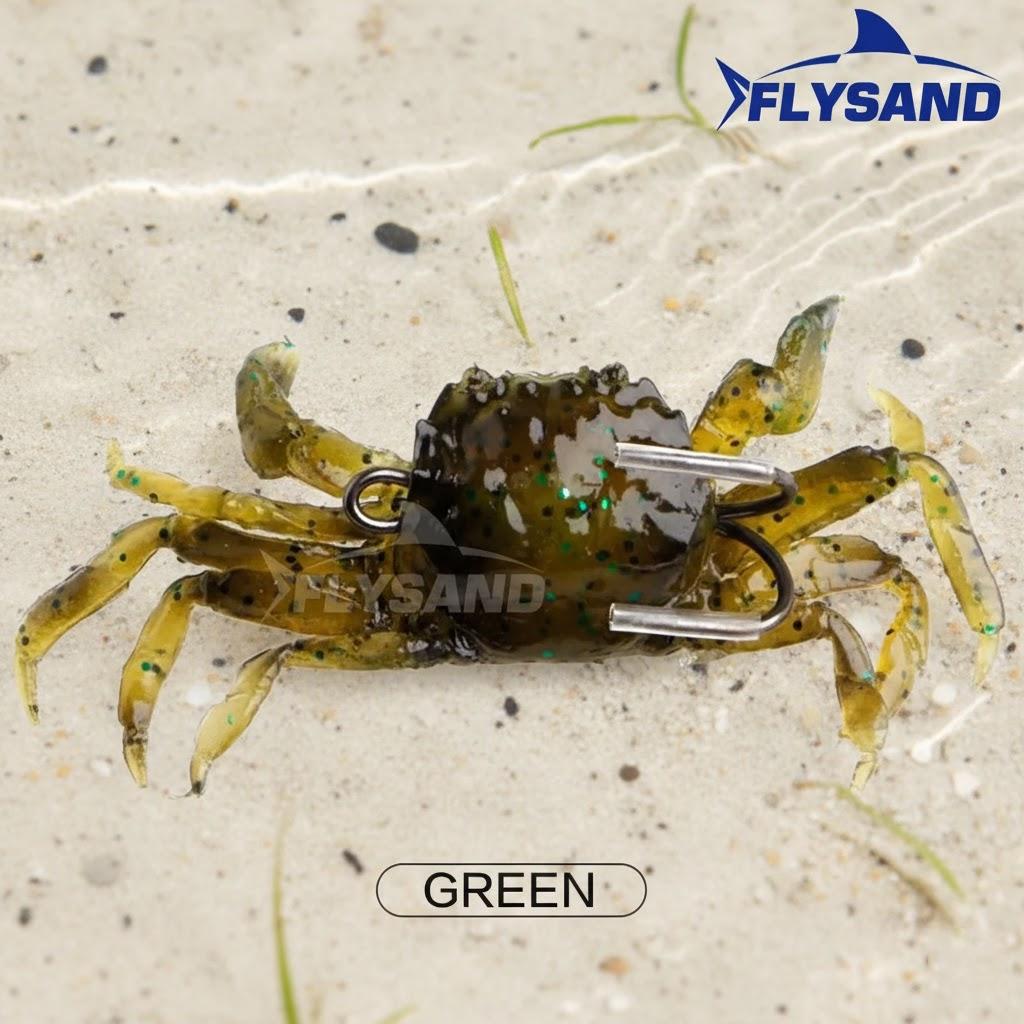 

Мягкие силиконовые рыболовные приманки Искусственные приманки в виде краба Двойные острые крючки Воблеры Рыболовные снасти зелёный