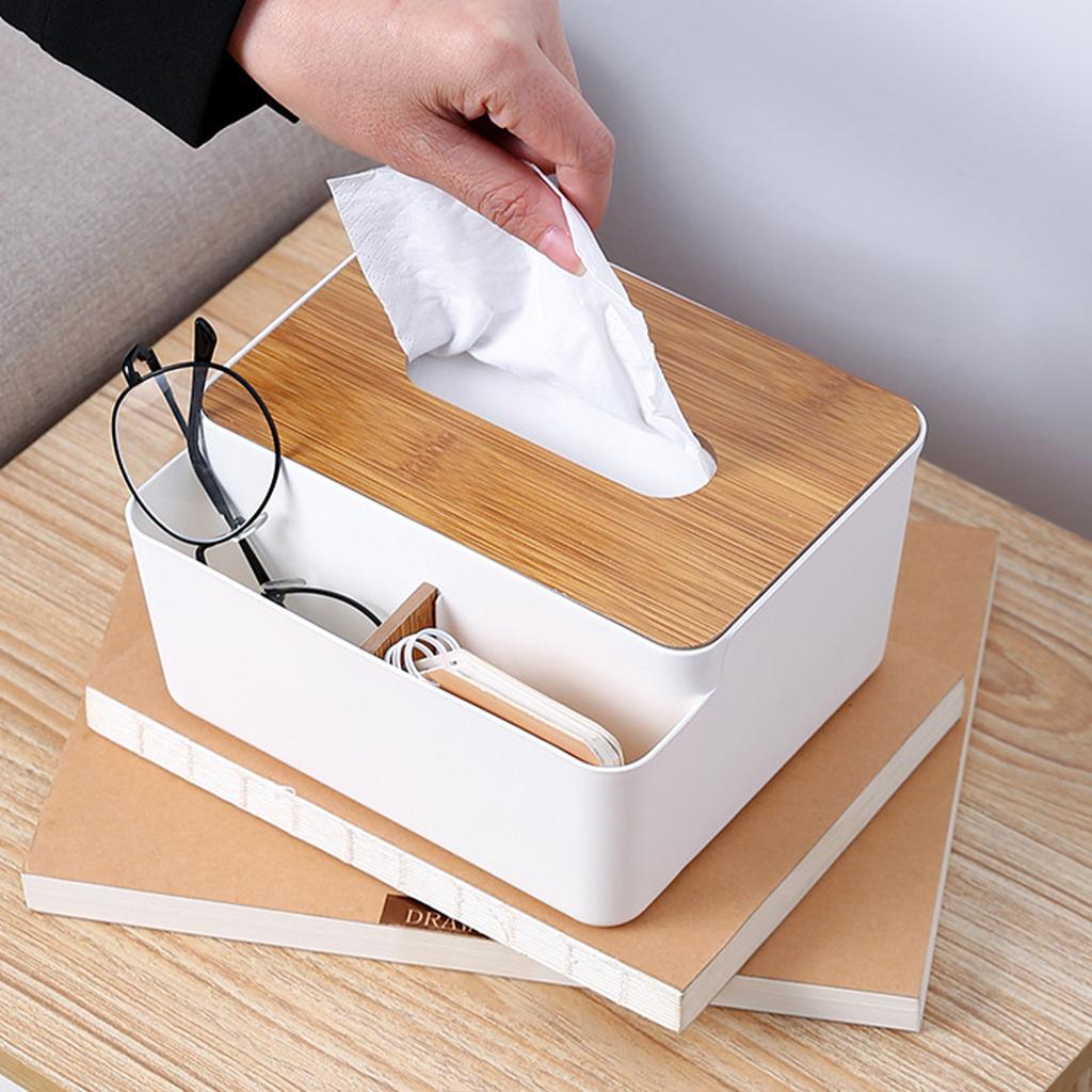 Tissue Box Cover PP Fiberboard Simple Fashionable Facial Paper Dispenser Box for Bedroom Living Room Kitchen