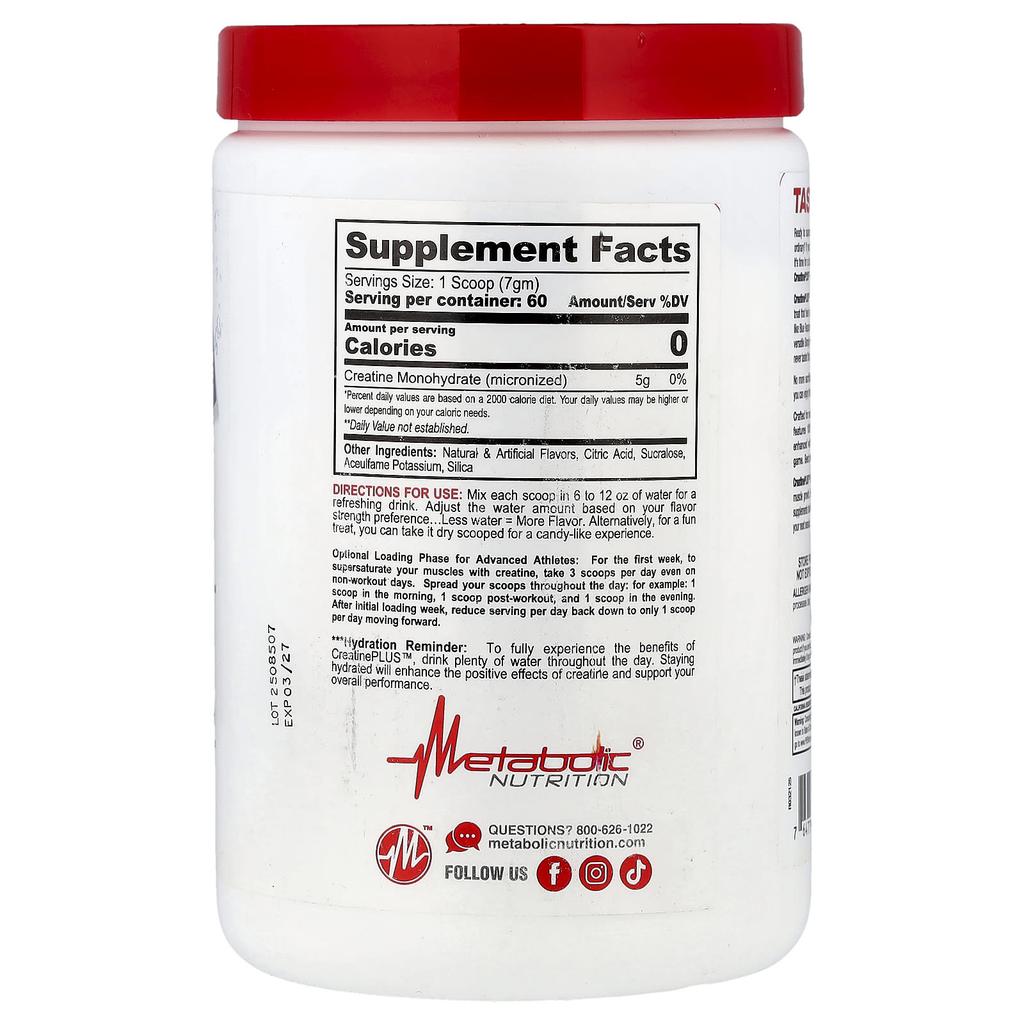 Metabolic Nutrition Micronized Creatine Plus™, Simply Sweet, 14.8 Oz (420 G)