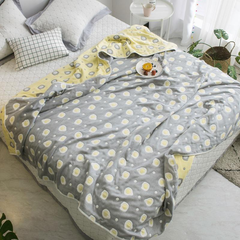 The New Cotton Six-layer Gauze Towel Quilt Is A Single Double Air Conditioning Blanket, A Cotton Sofa Towel, A Four-season Lunch Break Blanket