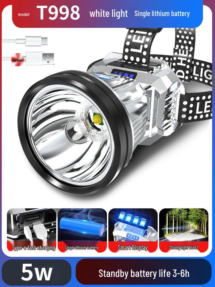 Rechargeable Waterproof High-Brightness Headlamp with Long-Range and Ultra-Long Battery Life for Outdoor Night Fishing