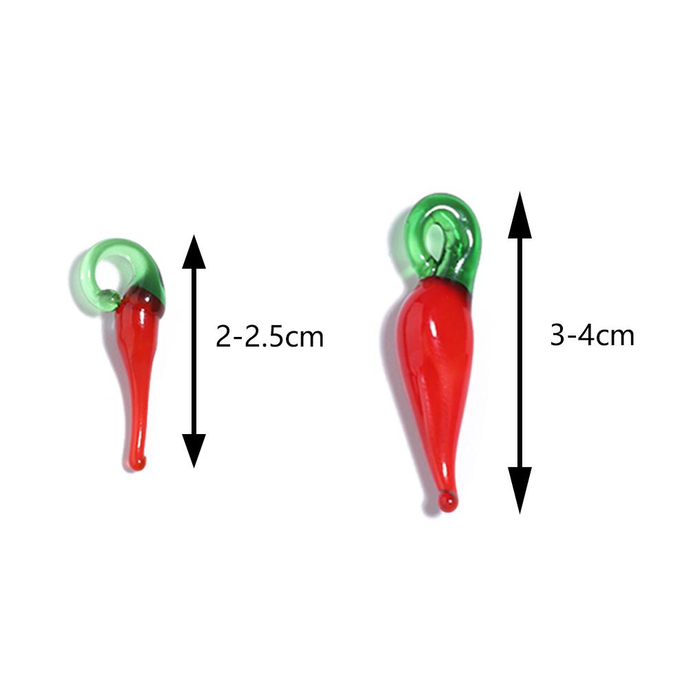 10-20ks Červené chilli skleněné korálky přívěsky Paprika skleněné přívěsky Pro výrobu šperků DIY Náhrdelník Náušnice Klíčenka Příslušenství