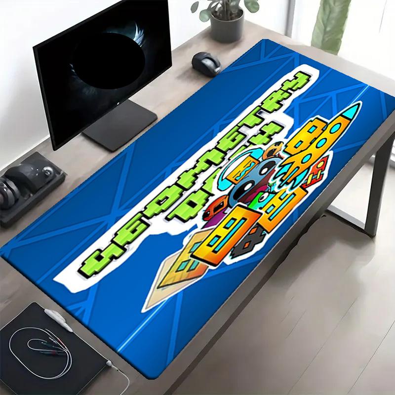Geometry Dash Print Mouse Pad, Anti‑Slip Desktop Keyboard Mat, for PC Laptop Gaming Working Daily Use, Cool Festival Surprise Gift