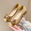 22 Spring New Round Head Foot Thick Bottom Fashion Casual Large Size Shallow Mouth Bow