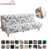 Lanmolife Armloses Futon-Sofa-Bettbezug Abnehmbar Reinigbar Möbel-Schutzbezüge Spandex Rutschfest Elastisch Heimdekoration