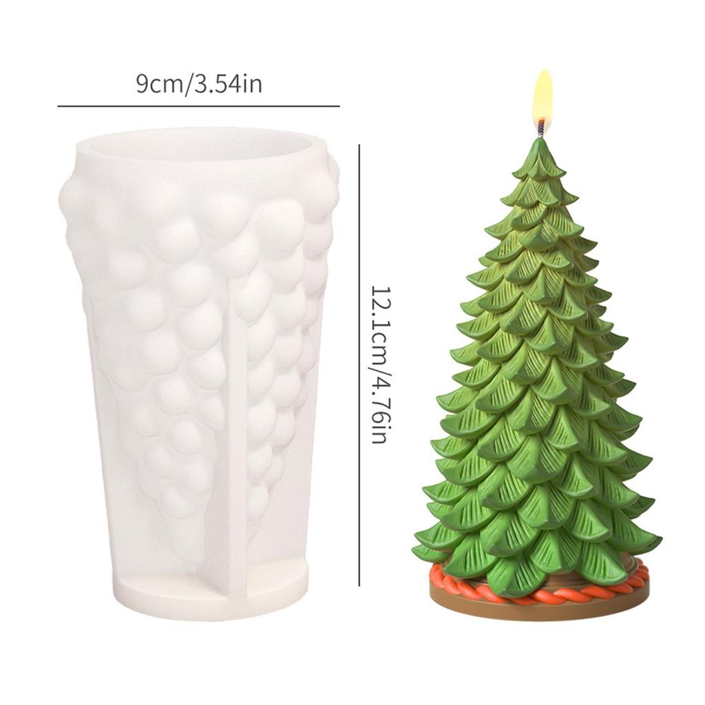 Christmas Tree Aromatherapy Candle Mold DIY Christmas Tree Decoration Ornament Crafting Tools Christmas Tree Candle Gypsum Mold