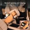 SEAMETAL 3 IN 1 Car Armrest Cushion Memory Foam Height Pad PU Leather Tissue Box with 2 Cup Holder