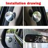 1 Set 5cm Universal Car 360 Blind Spot Side Mirror Stick On Glass Adjustable Safety Lens Security Protection Car Accessories