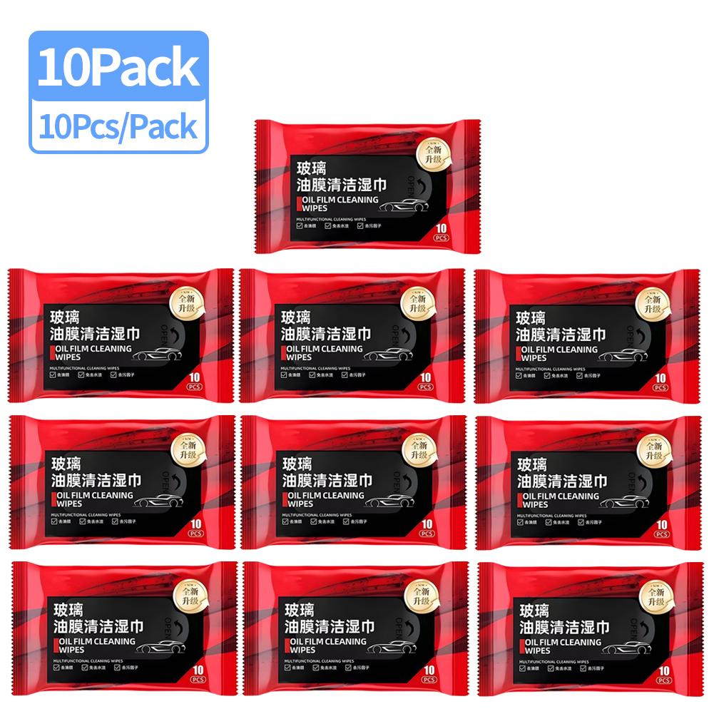 1-10Packs Car Glass Oil Film Removal Wipes Auto Windshield Cleaning Wipes Car Rearview Mirror Cleaner Wipes For Auto Cleaning