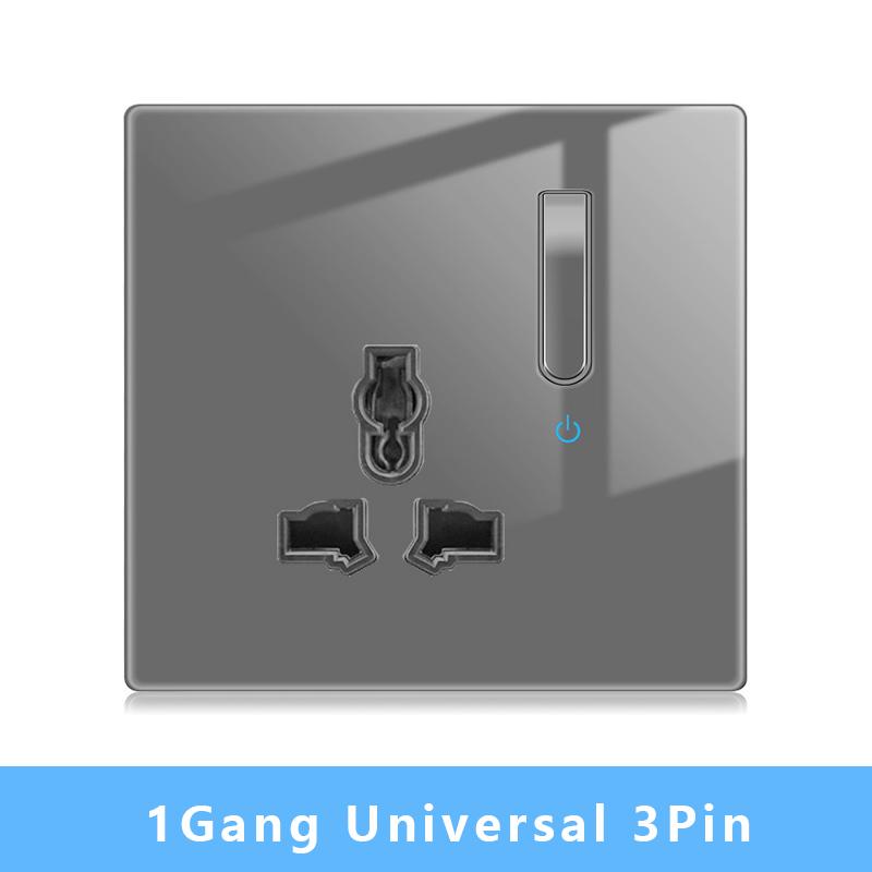 Nástěnný vypínačový panel LED indikátor UK EU FR Univerzální USB Elektrická zásuvka Klavírní klávesy Samoresetovací nástěnné vypínače TV Počítač
