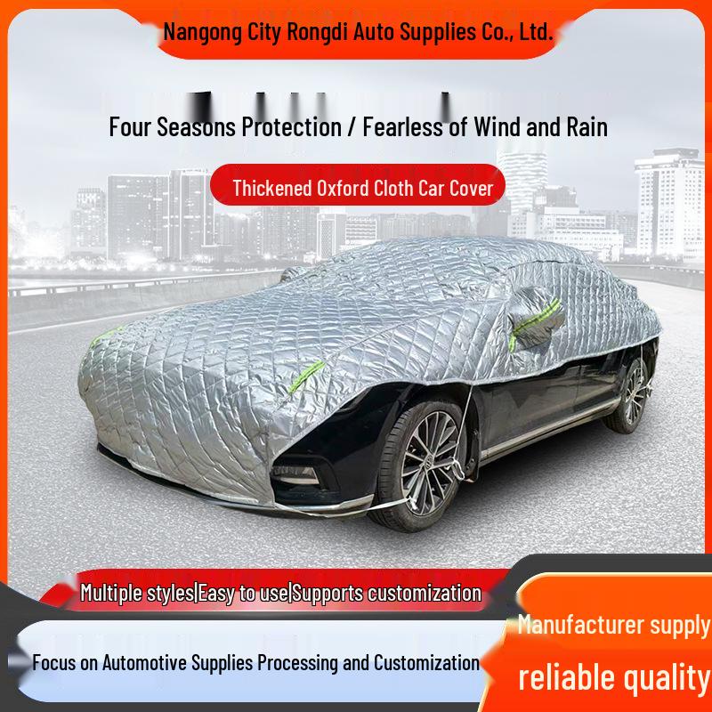 

Car Cover Half Sunshade & Snow Shield - All-Season Frost and Heat Protection Black Half Cover