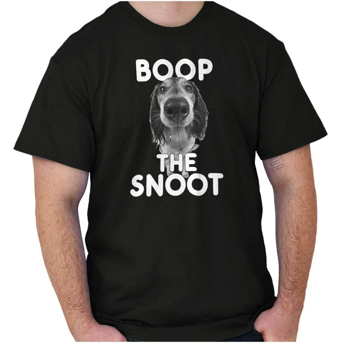 Boop The Snoot Funny Dog Puppy Pet Gift Womens or Mens Crewneck T Shirt Tee L