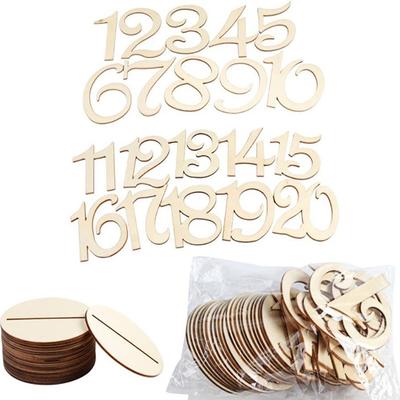 Juego de 10 Números de Mesa de Madera 1-10/11-20 Con Base Cumpleaños Fiesta de Boda