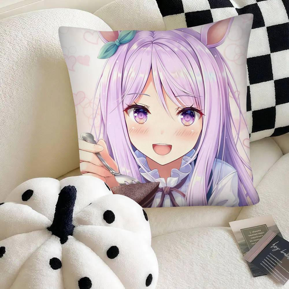 

CUTE UmaMusume Anime Pretty Derby Mejiro McQueen Pillow Case Square Pillow Bedroom Sofa Leisure Comfort Cushion Home Decoration 40cm x 40cm