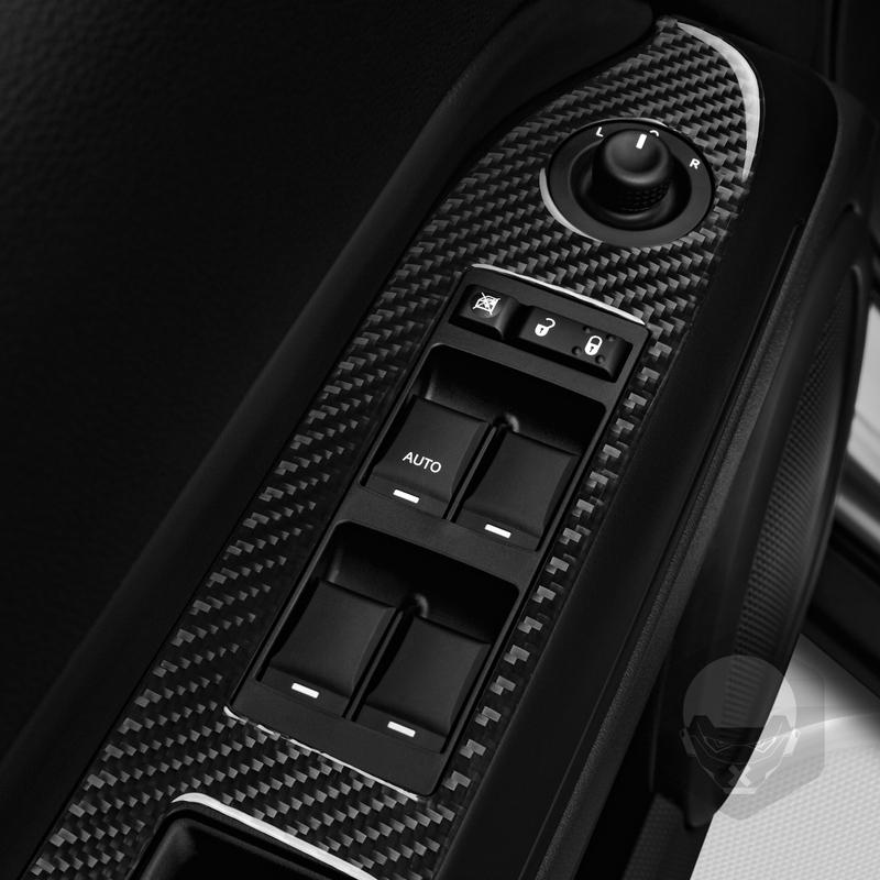 Car Interior Accessories Fit for 2009-2017 Jeep Patroit Compass Door Lock Ring Window Lift Switch Panel Carbon Fiber Sticker