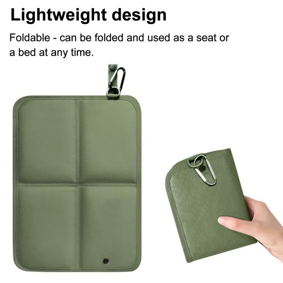 Folding Sitting Pad Waterproof Oxford Cloth Sit Pad Portable Foldable Camping Seat Cushion with Carabiner for Backpacking Hiking Picnics Outdoor Use