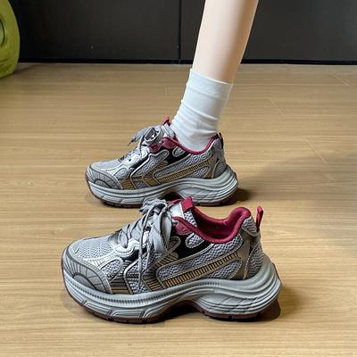 Spring New Breathable Dad Shoes Female Student Casual Shoes Platform Running Shoes Female