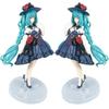20cm Anime Beautiful Girl Hatsune Miku Cartoon Black Dress Standing Posture Hatsune Miku Handmade PVC Model Table Decorations