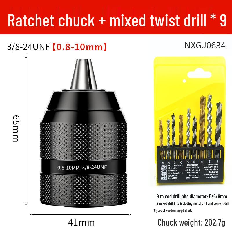 Universal Electric Drill & Screwdriver Converter: Self-Locking Ratchet Head