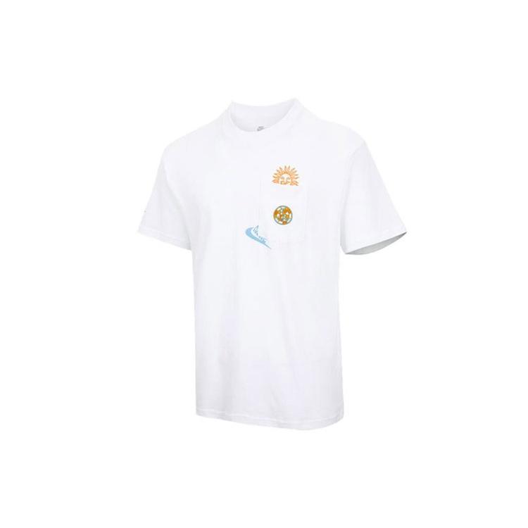Men s Nike Cartoon Pattern Printing Round Neck Short Sleeve White T-Shirt DR7967-100 XL