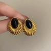 Geometric Oval Earrings Elegant Jewelry Vintage Drop Metal Earrings  Party