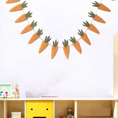 Yousheng Légumes Carotte Ornement Décoration de Pâques Aspect réaliste Couleur vive Facile à accrocher Bannière de carottes de Pâques Décoration suspendue